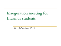 Erasmus student’s meeting - Praktyki Erasmus WPIA UW