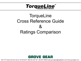 TorqueLine Cross Reference Guide & Ratings Comparison