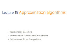 Lecture 16 Approximation algorithms