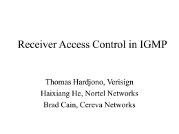 Receiver Access Control in IGMP