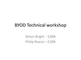 BYOD Technical workshop