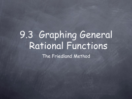 9.3 Graphing General Rational Functions