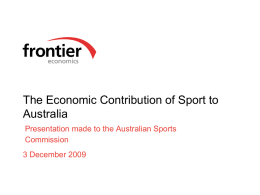 The Economic contribution of sport to Australia