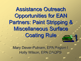 Assistance Outreach Opportunities for EAN Partners: Paint