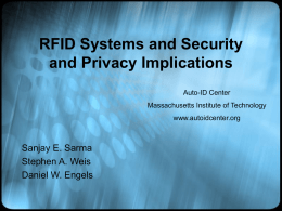 RFID Systems and Security and Privacy Implications