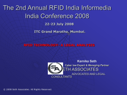 Legal Issues Impacting RFID Technology in India