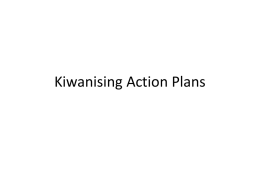Kiwanising Action Plans - Rocky Mountain District Kiwanis