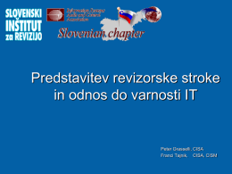 Predstavitev revizorske stroke in odnos do varnosti IT