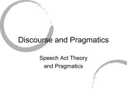 Discourse and Pragmatics - City University of Hong Kong
