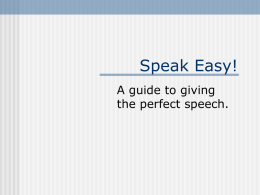 How To Give A Speech - Rantoul Township High School