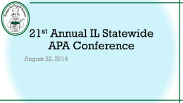 21st Annual IL Statewide APA Conference