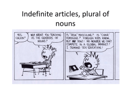 Indefinite articles, plural of nouns