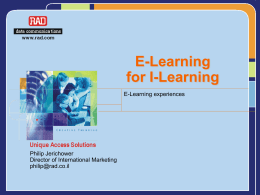 E-Learning experiences
