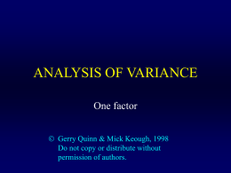 ANALYSIS OF VARIANCE - University of Melbourne