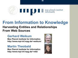 From Information to Knowledge