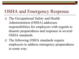 OSHA and Emergency Response