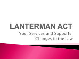 LANTERMAN ACT - Family Voices of California