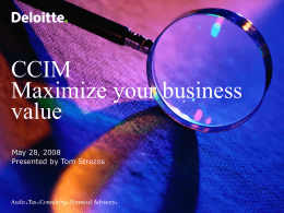 Deloitte template - CCIM Chapters | CCIM Institute