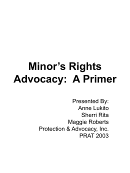 Minor’s Rights Advocacy: A Primer