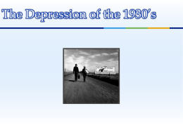 The Depression of the 1930’s