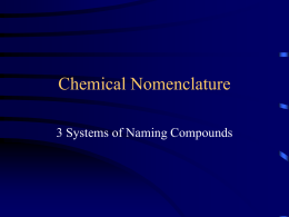 Chemical Nomenclature - Christian Brothers High School