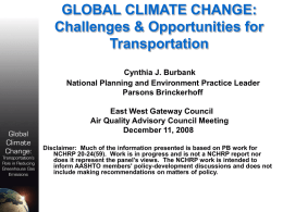 Presentation: GLOBAL CLIMATE CHANGE