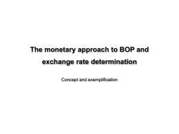 The monetary approach to BOP and exchange rate determination
