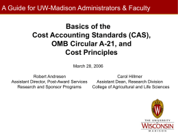 Basics of Cost Accounting Standards (CAS)