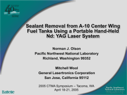 Sealant Removal from A-10 Center Wing Fuel Tanks Using a