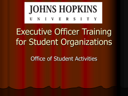 Executive Board Training for Student Organizations