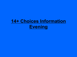 14+ Choices Evening - Stowmarket High School