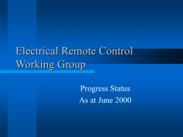 Electrical Remote Control Working Group