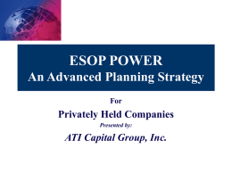 ESOP POWER - Ati Capital Group Inc