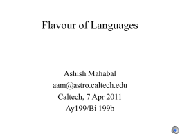 Flavour of Languages - California Institute of Technology