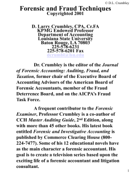 Forensic Accounting Update Exam II Copyrighted 2002 D