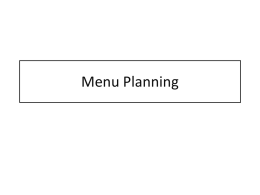 Menu Planning