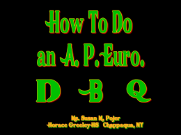 How to Do an EHAP DBQ