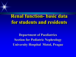 Laboratory tests of renal function and hydration status