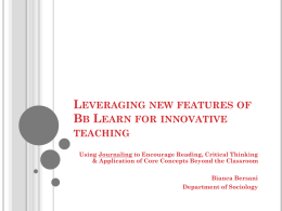 Leveraging new features of Bb Learn for innovative teaching