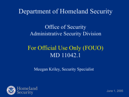 DHS Personnel Security