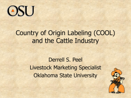 Country of Origin Labeling (COOL)