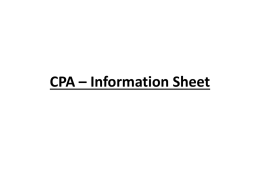CPA – Information Sheet