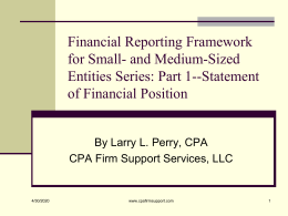 Financial Reporting Framework for Small- and Medium