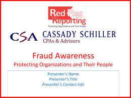 Fraud Awareness Protecting Companies & Employees