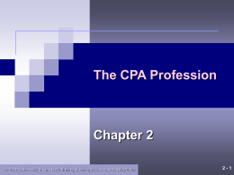 Chapter 2 &ndash; The CPA Profession