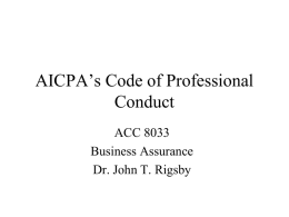 AICPA’s Code of Professional Conduct