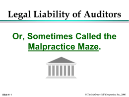 Legal Liability of Audtiors - Lorsbach's Auditing Resource