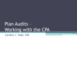 Plan Audits – Working with the CPA