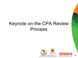 Keynote on the CPA Review Process