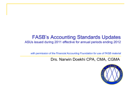 FASB's Accounting Standards Updates 2011